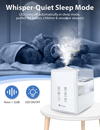 Elechomes Humidifiers for Bedroom (6L), Ultra-Quiet Warm and Cool Mist Humidifiers for Home, Baby and Plants, Humidity Sensor, Sleep Mode, Timer, UC5501, White | The Storepaperoomates Retail Market - Fast Affordable Shopping