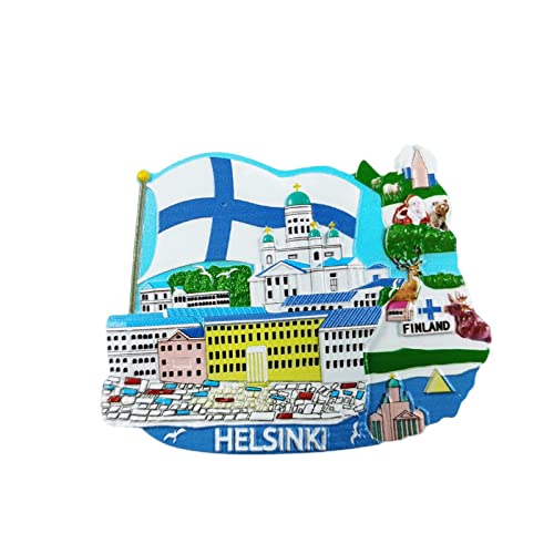 Helsinki Finland 3D Refrigerator Magnet Tourist Souvenirs Resin Magnetic Stickers Fridge Magnet Home & Kitchen Decoration from China