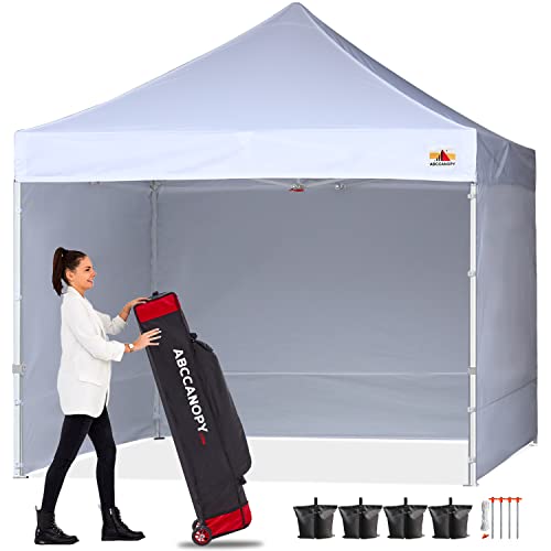 ABCCANOPY Ez Pop Up Canopy Tent with Sidewalls 10×10 Commercial -Series, White
