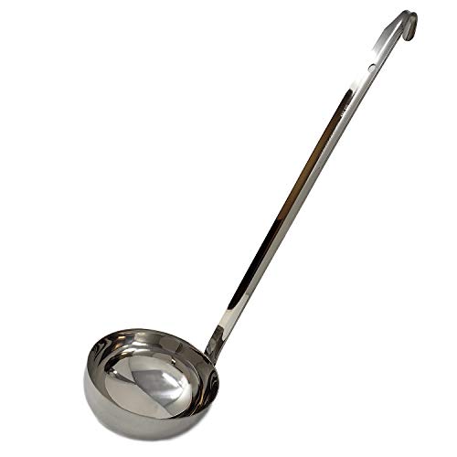 Stainless Steel Ladles Hooked Handle for Vitrolero, Lemonade, Soup, Aguas Frescas, Home Kitchen Party Event Catering Picnic Camping (16Oz)