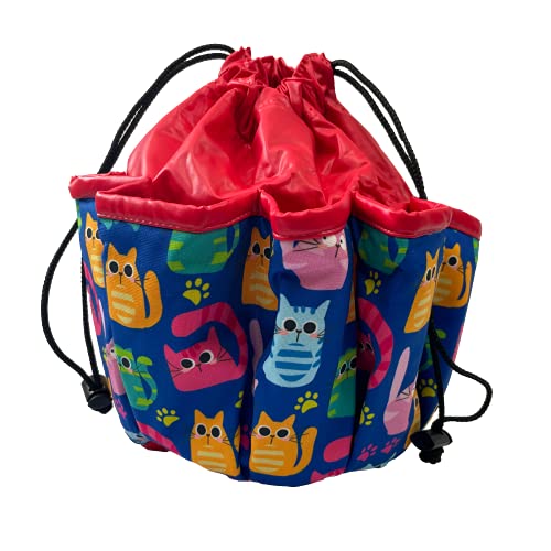 ABS Novelties Cats Pattern 10 Pocket Tote (red)