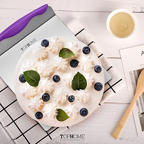 TOPHOME Kitchen Baking Cake Safe Lifter Transfer Shovel Stainless Steel Cookie Spatula Bottom Mover Scraper Bread and Pizza Dough Cutter for Baking Homemade Pizza, Bread, Cake, Pie(Purple) | The Storepaperoomates Retail Market - Fast Affordable Shopping