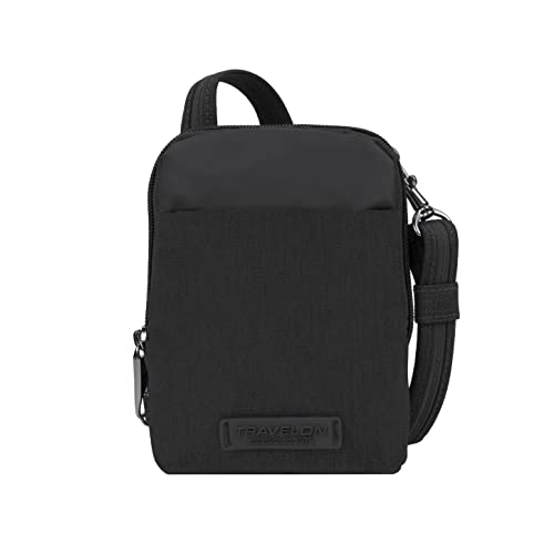 Travelon Anti-Theft-Metro-Stadium Mini Crossbody Bag, Black, 4.5 x 6 x 1
