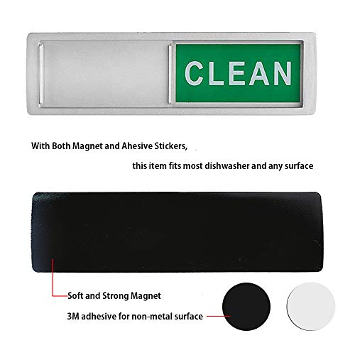 Stritra – Clean Dirty Sign Dishwasher Magnet Slider Indicator Suit All Dishwashers Simple Design w/ 3M Adhesive for All Surface – for Home and Office use (Silver) | The Storepaperoomates Retail Market - Fast Affordable Shopping