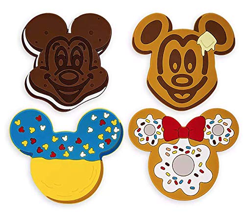 Disney Parks Mickey Minnie Mouse Snack Icon Silicone Coaster Set of 4