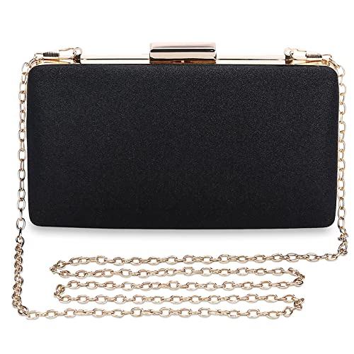 Selighting Glitter Clutch Evening Bags for Women Formal Bridal Wedding Clutches Purses Prom Cocktail Party Handbags Black