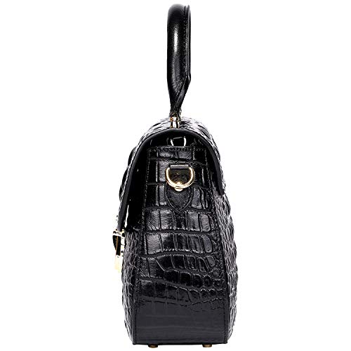 PIJUSHI Leather Crossbody Bags for Women Designer Crocodile Purse Satchel Handbag (99806 Black) | The Storepaperoomates Retail Market - Fast Affordable Shopping