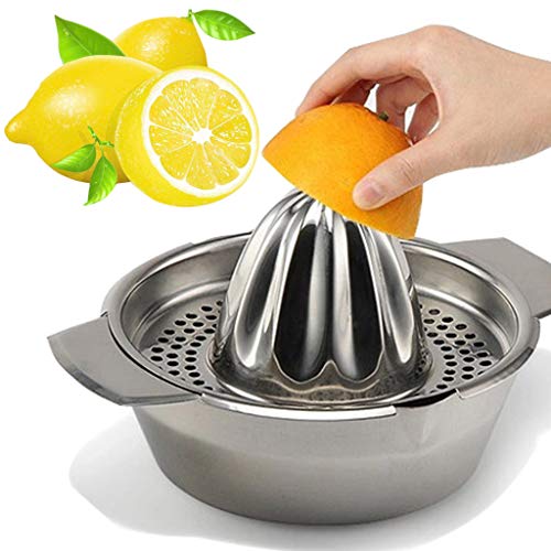 Stainless Steel Lemon Squeezer,Juicer with Bowl Container for Oranges Lemons Fruit Home Made Juice in Kitchen
