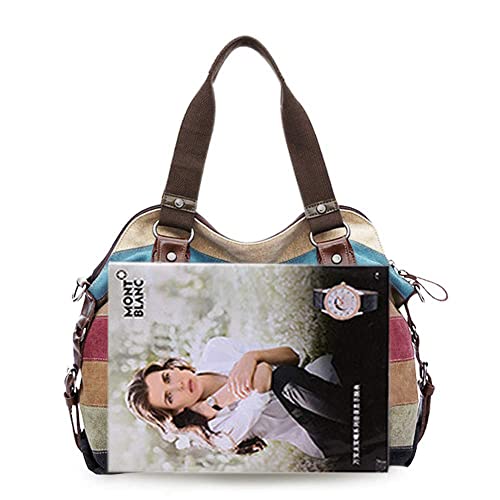 Canvas Handbag SNUG STAR Multi-Color Striped Lattice Cross Body Shoulder Purse Bag Tote-Handbag for Women (Multi Color-04) | The Storepaperoomates Retail Market - Fast Affordable Shopping
