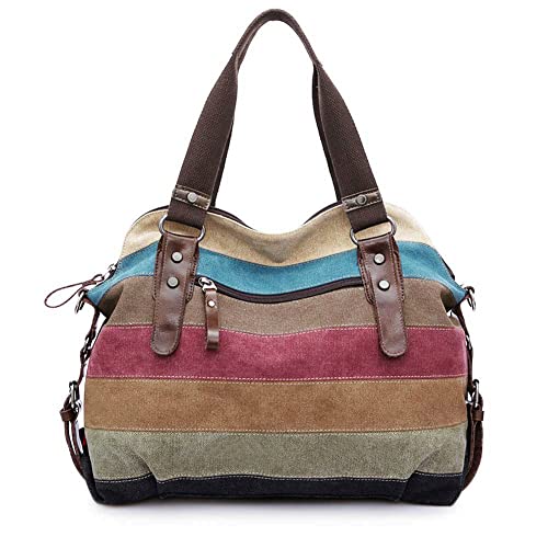 Canvas Handbag SNUG STAR Multi-Color Striped Lattice Cross Body Shoulder Purse Bag Tote-Handbag for Women (Multi Color-04) | The Storepaperoomates Retail Market - Fast Affordable Shopping