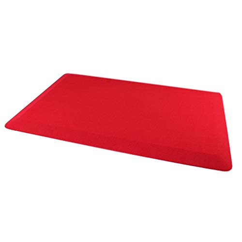 Ultralux Premium Anti-Fatigue Floor Comfort Mat, Durable Ergonomic Non-Slip Kitchen Standing Mat, 3/4” Thick, 16” x 24” Red Multi-Purpose Standing Support Pad, Home, Office, Garage, Kitchen Rug