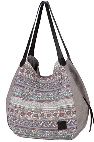 ArcEnCiel Women’s Canvas Handbag Shoulder Bags Totes Purses (Gray)