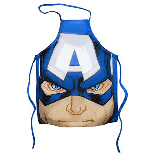 Captain America Cooking Apron | Marvel’s Shielded Avenger on a Kitchen Apron | Perfect for BBQ & More | 100% Cotton