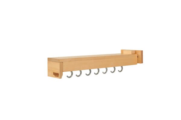 Rev-A-Shelf GLD-W22-SC-7 Pull Out Kitchen Cabinet Pantry Organizer Hanging Hooks with Ball Bearing Slide System, Maple Wood
