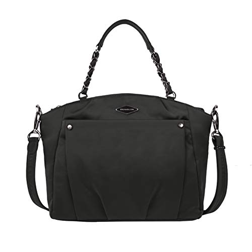 Travelon Satchel Crossbody Bag, Black, 13.5″ x 10″ x 4″