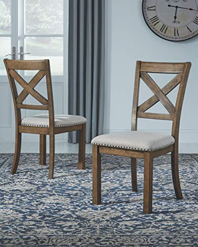 Signature Design by Ashley Moriville Modern Farmhouse Upholstered Dining Room Chair, 2 Count, Brown | The Storepaperoomates Retail Market - Fast Affordable Shopping
