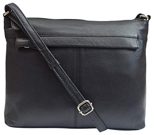Swiss Marshall Women’s Designer Purse Shoulder Bag Soft Leather Crossbody Handbag for Ladies (Black)