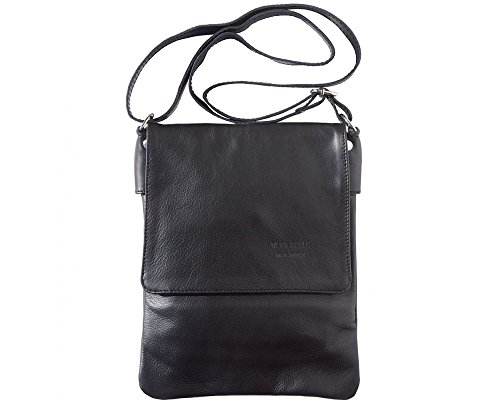 LaGaksta Ashley II Italian Soft Leather Shoulder Crossbody Bag -Black,Small