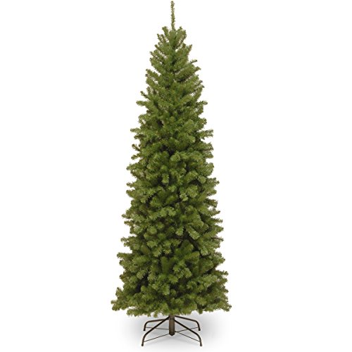 National Tree Company Artificial Slim Christmas Tree, Green, North Valley Spruce, Includes Stand, 6 Feet