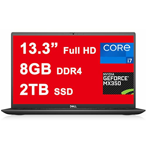 Dell Vostro 5000 5301 15 Laptop I 13.3 inch Full HD (300Nits) Anti-Glare I 11th Gen Intel 4-Core i7-1165G7 I 8GB DDR4 2TB SSD I GeForce MX350 2GB Graphic I Backlit Fingerprint USB-C HDMI Win10 Dune