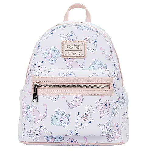 Loungefly Pastel Pink Pokemon Starters Pikachu Squirtle Fashion Backpack Purse