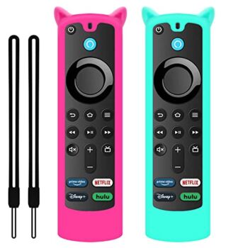 (2 Pack) ONEBOM Fire Stick Remote Cover 3rd Gen 2021 4k|4k Max|Lite,Fire Stick Remote Case,Anti Slip Silicone Protective Case with Lanyard(Rose Red&Sky Blue) | The Storepaperoomates Retail Market - Fast Affordable Shopping