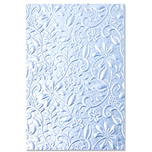 Sizzix 3-D Textured Impressions Embossing Folder Lacey by Kath Breen, 665324, Multicolor