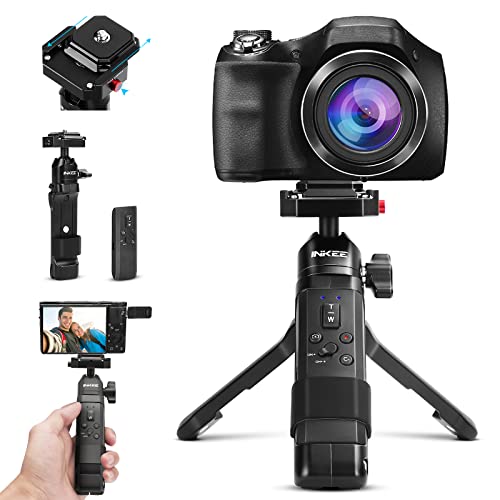Wireless Bluetooth Shooting Grip and Tripod for Still and Video, Ideal for vlogging Sony ZV-1/A7C/ A7R IV/RX100 VII/A7 III/A7R III/IV/A9 Canon Camera, Zoom Control Quick Release INKEE IRONBEE