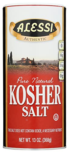 Alessi Salt Pure Natural Kosher, 13 Oz (Pack of 6)