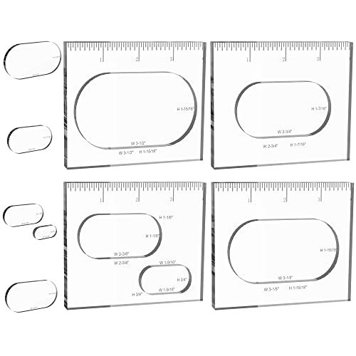 WIMNISV Pack of 4 Grommet Oval Inlay Templates, Decorative and Router Templates for Woodworking