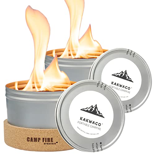 2 Pack of Portable Campfire Bonfire Candle Can Smore Maker Outdoor Fire Pit for Picnic Camping Hiking Fishing Climbing Emergency