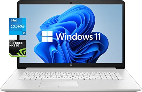 2022 HP Pavilion 17 Laptop, 17.3″ HD+ IPS Touchscreen, 11th Gen Intel Core i5-1135G7, GeForce MX350, 16 GB RAM, 1 TB PCIe SSD, WiFi, Webcam, DVD-RW, Backlit Keyboard, Windows 11, Silver