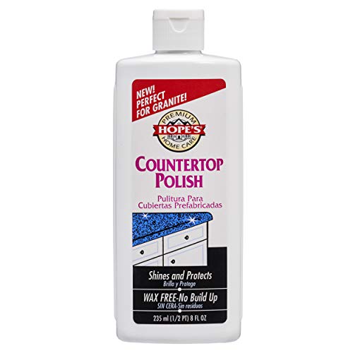 HOPE’S Countertop Restoration Polish, Streak-Free Kitchen Counter Cleaner, No Buildup Countertop Cleaner, Quartz, Marble, Corian, Composite, and Granite Cleaner and Polish, 8 Fl Oz, Pack of 1