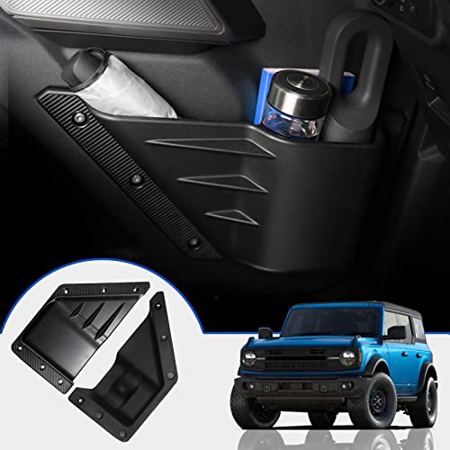 Mabett Front Door Storage Pockets for Ford Bronco Accessories, Side Door Organizer Box fit Bronco 2/4-Door 2021 2022 2023 (2PCS)