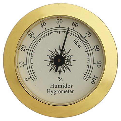 Analog Hygrometer, Round Glass Analog Hygrometer for Cigar Humidors, Accurate, Reliable, And Attractive Look