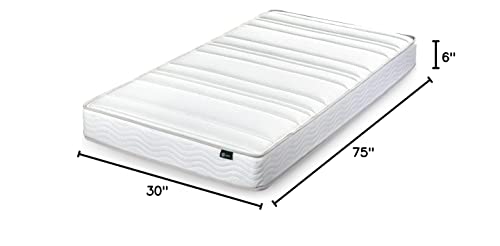 Zinus 6 Inch Foam and Spring Mattress / CertiPUR-US Certified Foams / Mattress-in-a-Box, Narrow Twin, off white | The Storepaperoomates Retail Market - Fast Affordable Shopping