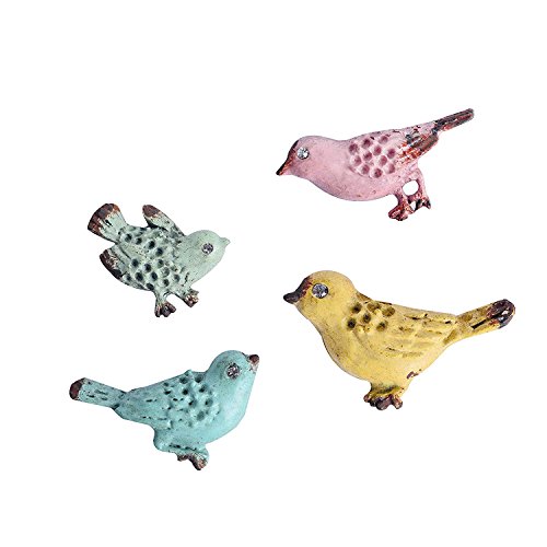 NIKKY HOME Fridge Magnets Birds Cute Refrigerator Magnet Set Funny Decorative Vintage Small Pewter Magnets Kitchen Decor Gift for Lady Women Girl Animal Lovers, 4PCS Birds