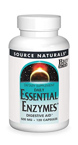 Source Naturals Essential Enzymes 500mg Bio-Aligned Multiple Supplement Herbal Defense For Digestion, Gas & Constipation Relief – Strong Immune System Support – 120 Capsules