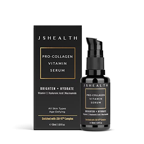 JSHealth Vitamin C Serum for Face – Brightening Hyaluronic Acid Serum – Anti Aging Vitamin C Face Serum – Hydrating Facial Serum with Niacinamide