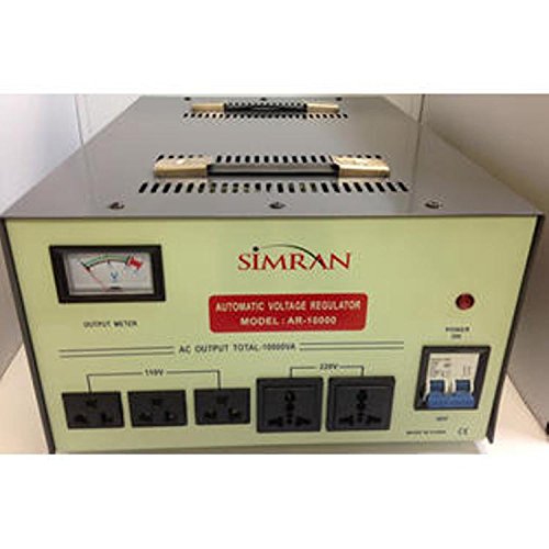 Simran 10,000 Watt 110 Volt – 220/240 Volt Voltage Regulator with Built-in Voltage Transformer Converter, AR-10000