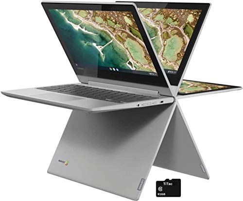 2021 Lenovo Chromebook Flex 11″ 2-in-1 Convertible Laptop, 11.6-Inch HD Touch Screen, MediaTek MT8173C Quad-Core Processor, 4GB RAM, 32GB eMMC, Webcam, USB Type C, Chrome OS, TiTac Accessory
