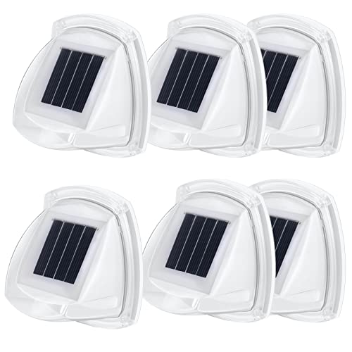 Solar Outdoor Lights,WONFAST Waterproof 8LED Solar Wall Light Lawn Fence Walkway Decorative Night Lamps for Home Pathway Street Courtyard Steps Garden Decoration (6Pack, Warm White)
