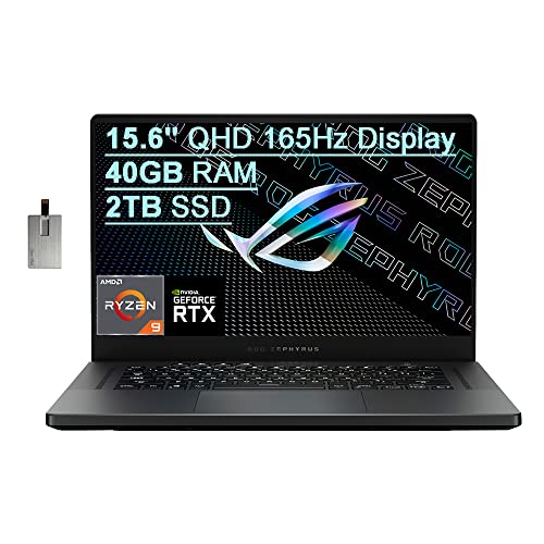 2021 ASUS ROG Zephyrus 15.6″ QHD 165Hz Gaming Laptop Computer, AMD Ryzen 9-5900HS(Beats Intel i7-11800H), 40GB RAM, 2TB PCIe SSD, Backlit Keyboard, GeForce RTX 3070 Graphics, Win 11, Grey, 32GB USB