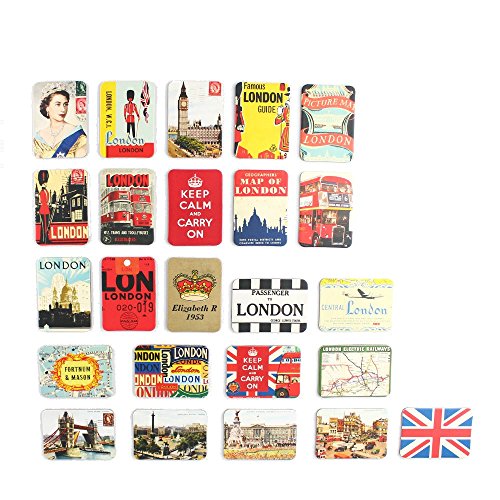 London Refrigerator Magnets Set of 24 United Kingdom England Souvenirs Magnetic Fridge Magnet Home Decoration Accessories Arts Crafts