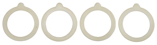 HIC Silicone Replacement Gasket Seals, Fits Regular Mouth Canning Jars, 3.75 x 3.75-Inches, Set of 4