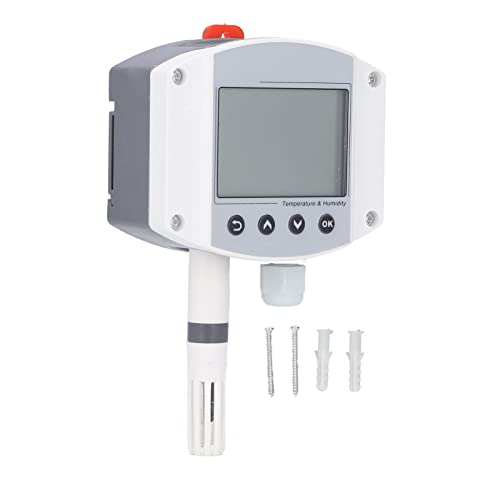 Zerodis Temperature Sensor Humidity Transmitter Wall Mount LCD Display Temperature and Humidity Sensor 4‑20mA for Green House Machine Equipment
