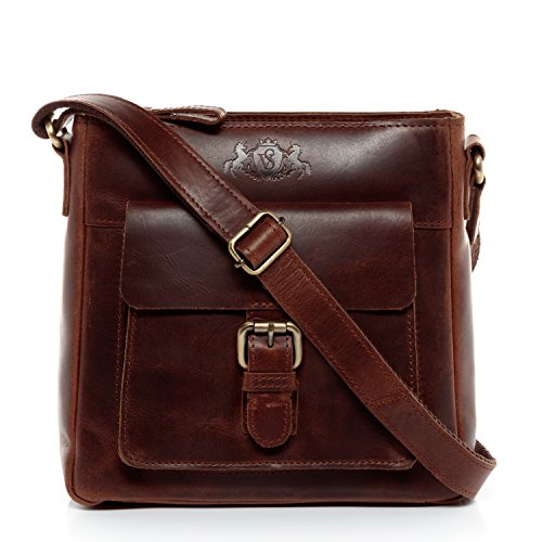 SID & VAIN shoulder bag & cross-body bag YALE small tote bag handbag I Premium Leather top-handle bag leather bag woman brown