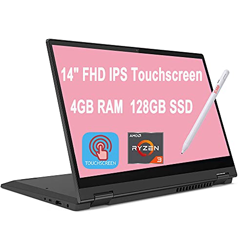 Lenovo Flex 5 2 in 1 Laptop Computer 14″ FHD IPS Touchscreen AMD Quad-Core Ryzen 3 4300U (Beats i5-10210U) 4GB DDR4 128GB SSD Dolby Audio Webcam Win 10 + Pen