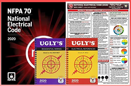 NFPA 70 2020 NEC Paperback National Electrical Code (NEC) 2020 Editions with 2020 uglys Electrical Reference with Ugly’s Residential Wiring with 2020 Quick-Card Pamphlet
