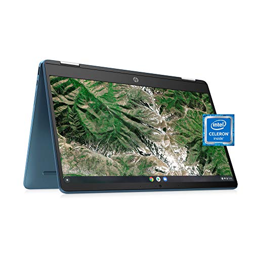 HP Chromebook x360 14″ Touchscreen Laptop, Intel Celeron N4020, 4GB RAM, 64GB HD, Chrome OS, Forest Teal/Light Teal, 14a-ca0190wm